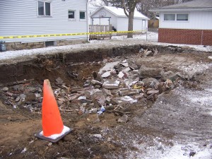 a hole in the ground