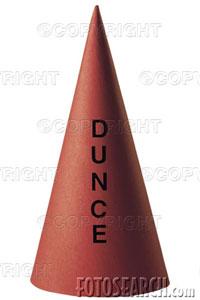 http://theleaningcow.com/wp-content/uploads/2011/04/dunce-hat2.jpg